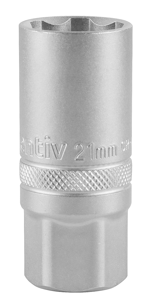 Douille longue bougie 21mm chrome vanadium - INVENTIV